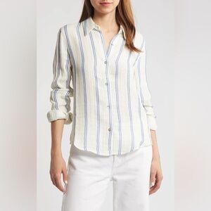 [NWOT] $138 FAHERTY Dream Organic Cotton Gauze Button Up. Size XS